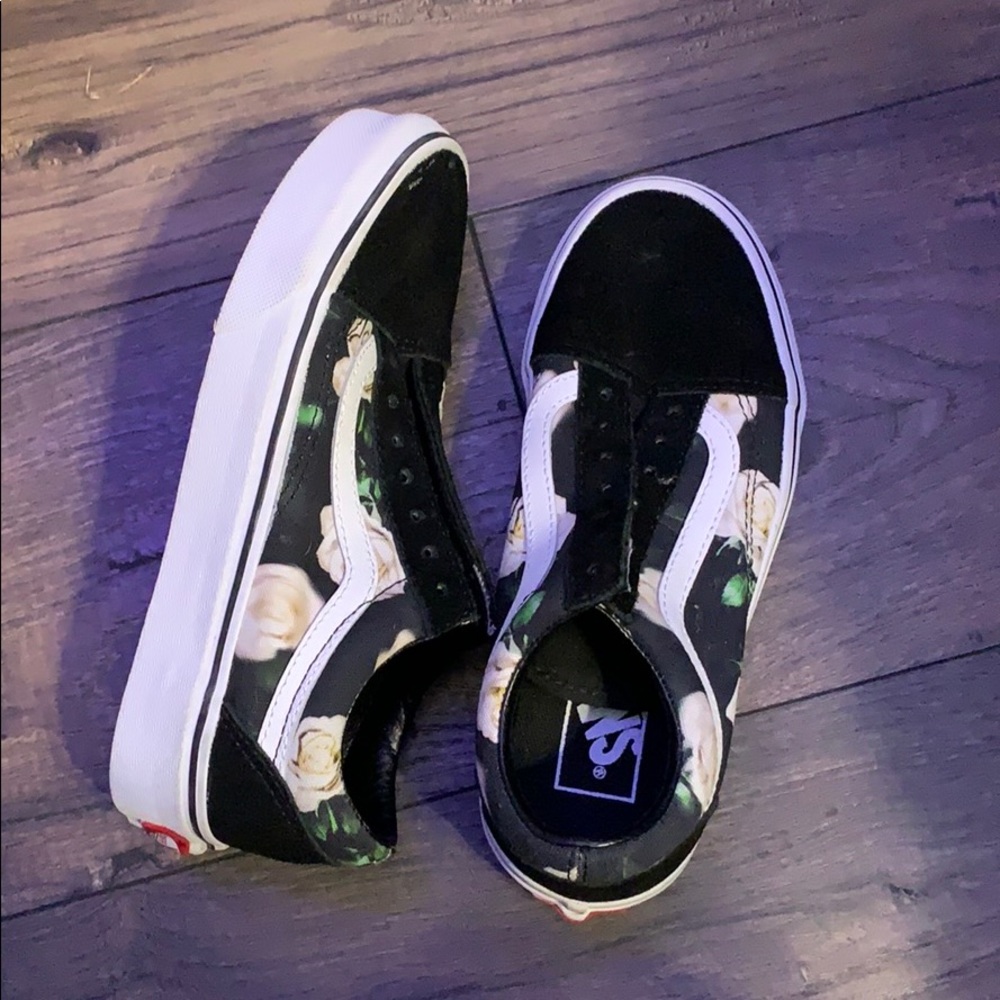 vans, light pink roses, rarely worn